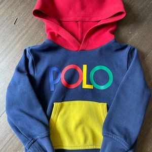 🟦❤️🟢Ralph Lauren Polo Color-block pullover hoodie size 3T💙🟢 🟨